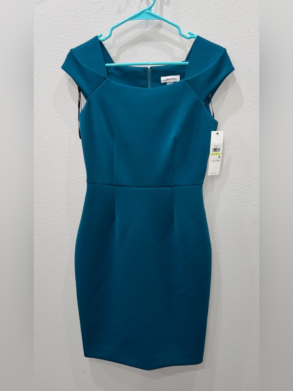 Calvin Klein Teal Midi Sheath Dress